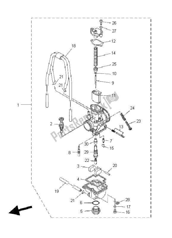 Tutte le parti per il Carburatore del Yamaha YZ 85 SW LW 2011
