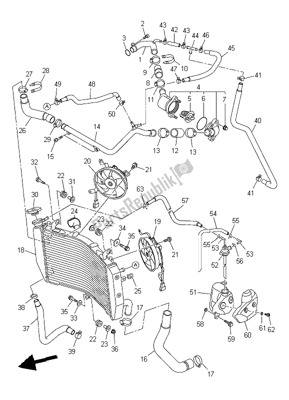 Todas las partes para Radiador Y Manguera de Yamaha YZF R1 1000 2010