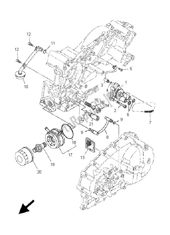 All parts for the Oil Pump of the Yamaha XP 500A T MAX 2007