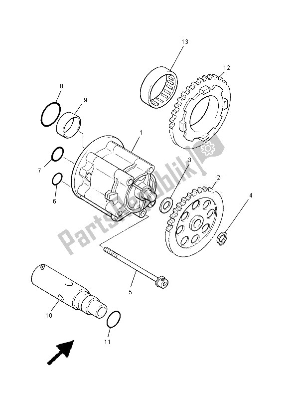 Alle onderdelen voor de Oliepomp van de Yamaha XJR 1300 2010