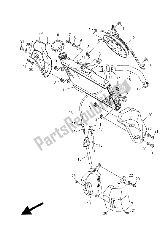 Toutes les pièces pour le Tuyau De Radiateur du Yamaha MT 07 700 2014