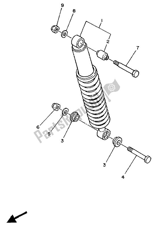 Tutte le parti per il Sospensione Posteriore del Yamaha DT 125E 1990