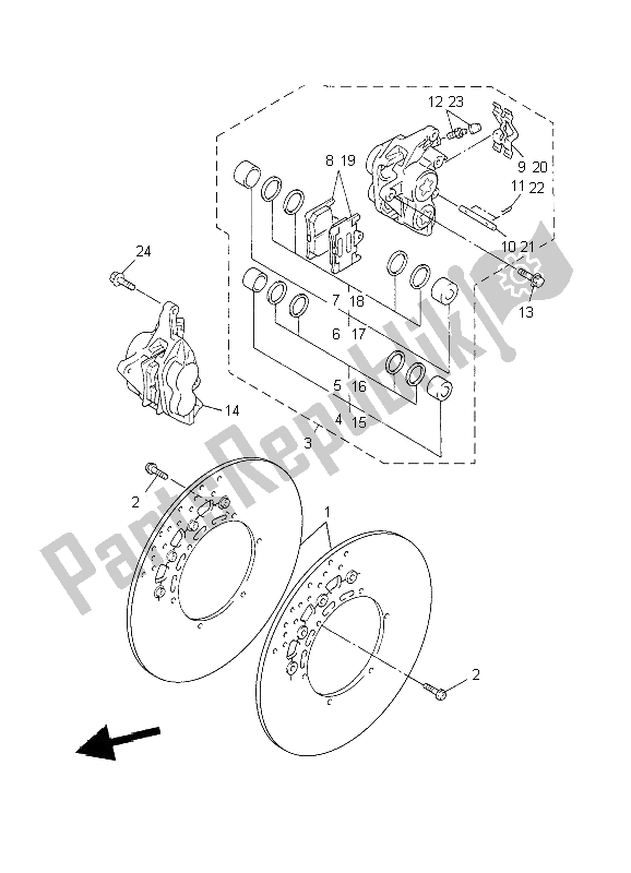 Tutte le parti per il Pinza Freno Anteriore del Yamaha FJR 1300 2002