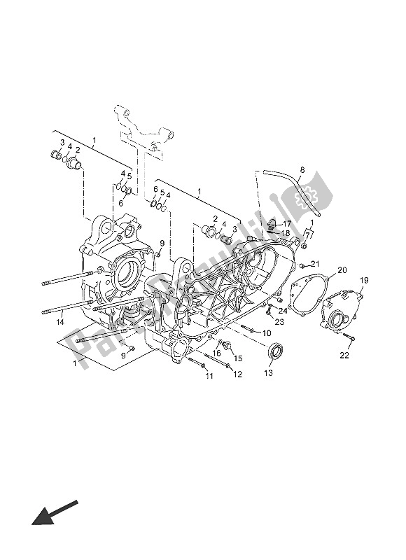 Alle onderdelen voor de Carter van de Yamaha YP 125 RA 2016