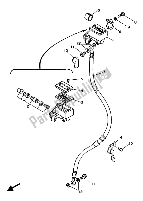 Todas las partes para Cilindro Maestro Delantero de Yamaha XT 350 1987