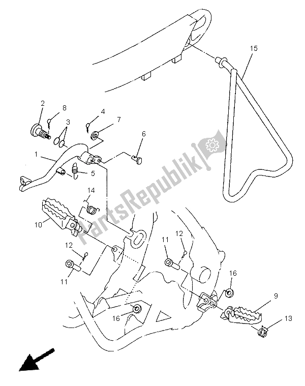 Wszystkie części do Podstawka I Podnó? Ek Yamaha YZ 125 1998