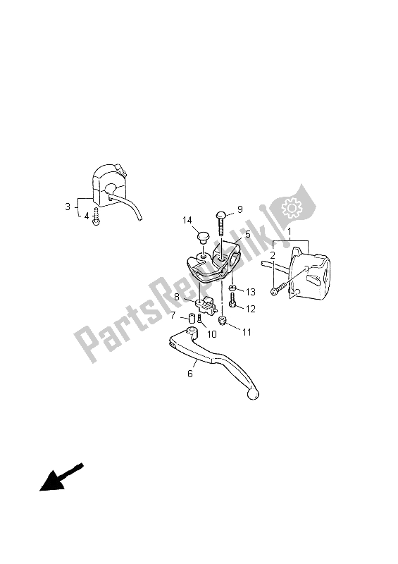 All parts for the Handle Swtich & Lever of the Yamaha YZF 600R Thundercat 1999