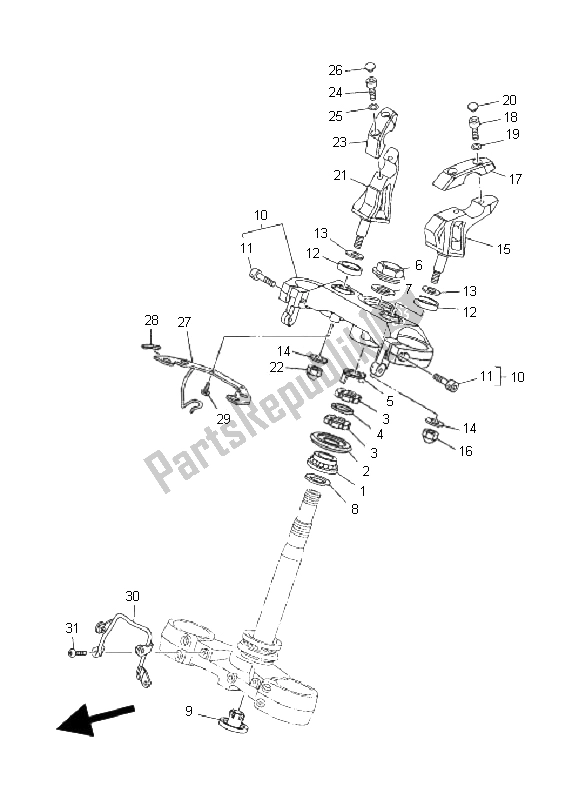 Tutte le parti per il Timone del Yamaha MT 01S 1670 2009