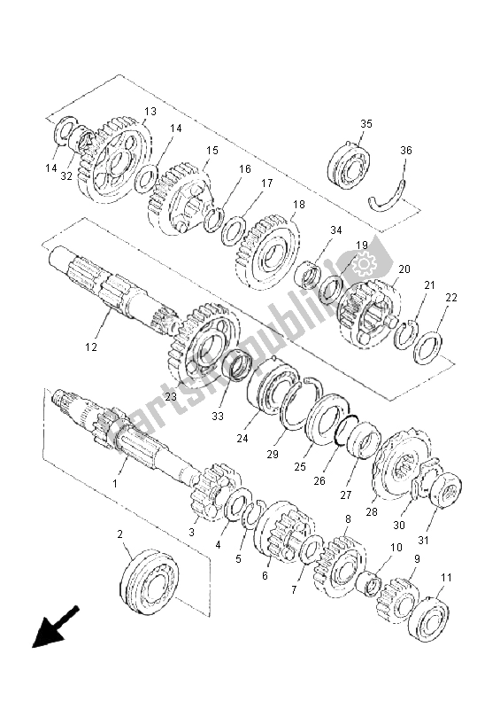 All parts for the Transmission of the Yamaha XJR 1300 2001