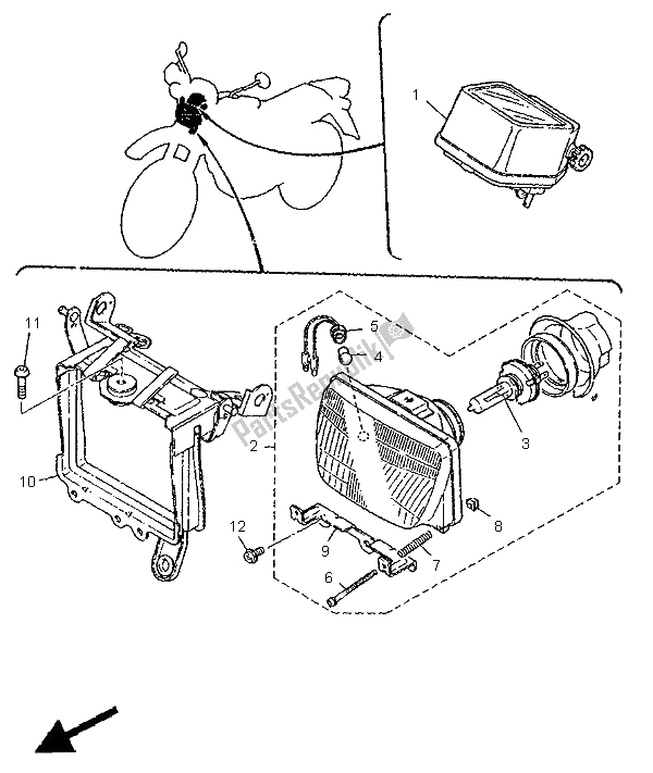 All parts for the Alternate Electrical (uk) of the Yamaha XT 600E 1996