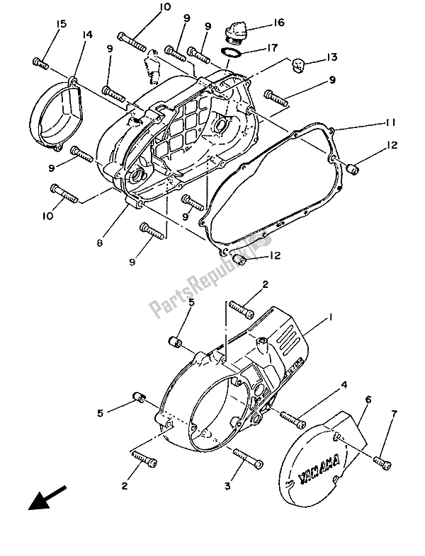 Tutte le parti per il Coperchio Del Carter 1 del Yamaha YSR 80 1988