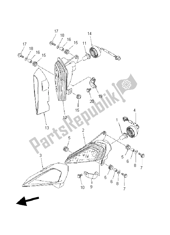 Alle onderdelen voor de Koplamp van de Yamaha YFZ 450S 2004