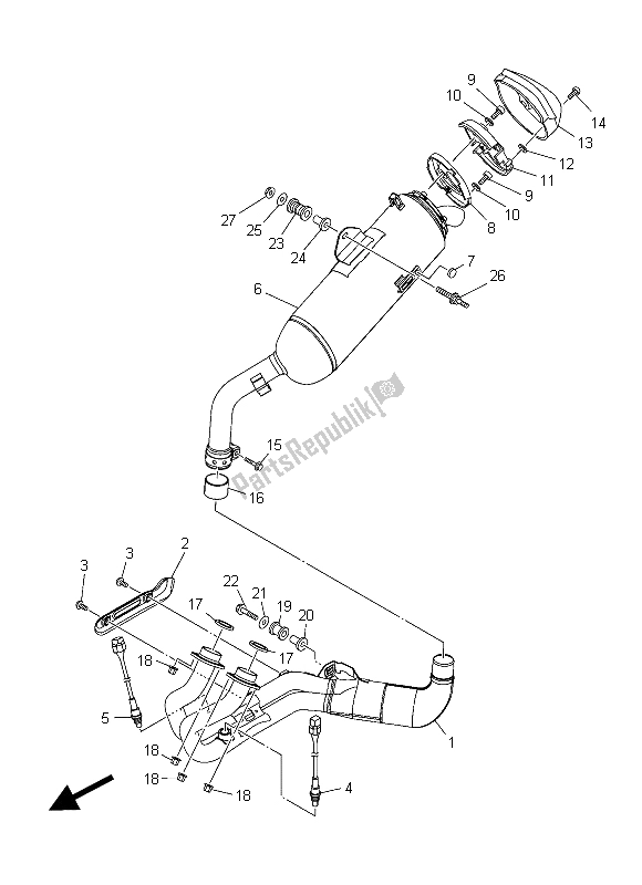 Tutte le parti per il Scarico del Yamaha XT 1200 ZE 2015