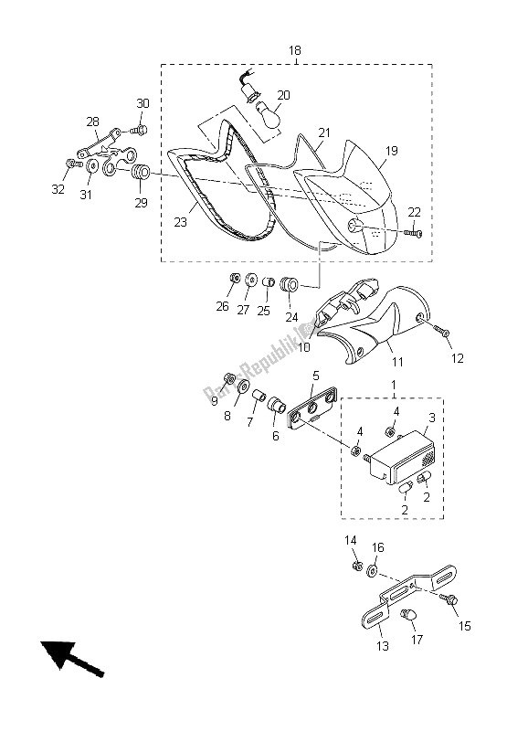 Todas las partes para Luz De La Cola de Yamaha XVS 950A 2012