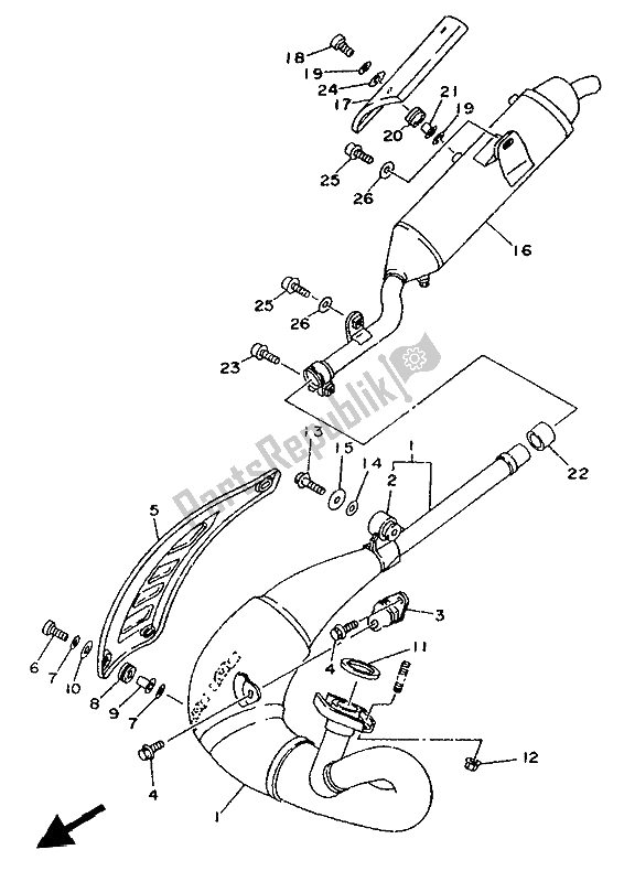 Todas as partes de Escape do Yamaha TDR 125 1993