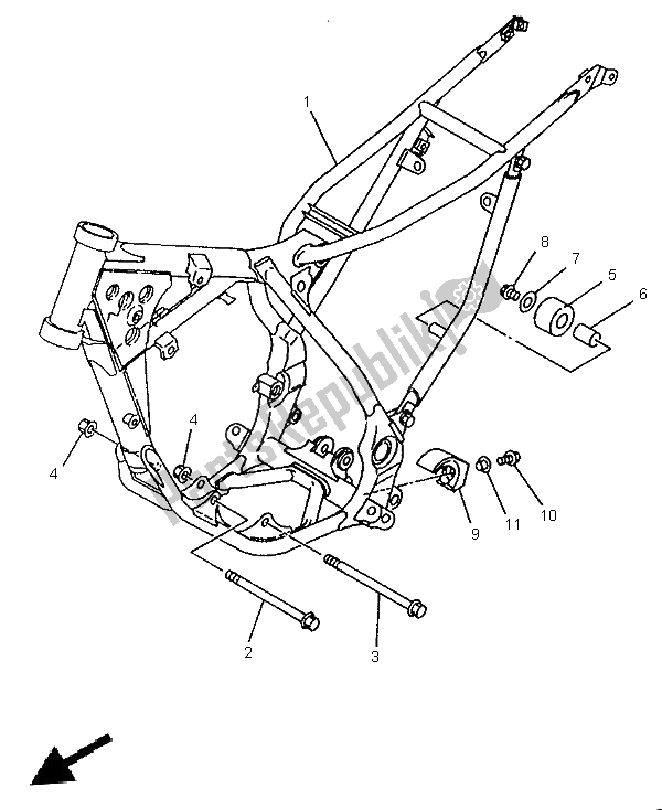 Toutes les pièces pour le Cadre du Yamaha YZ 80 LC 1997