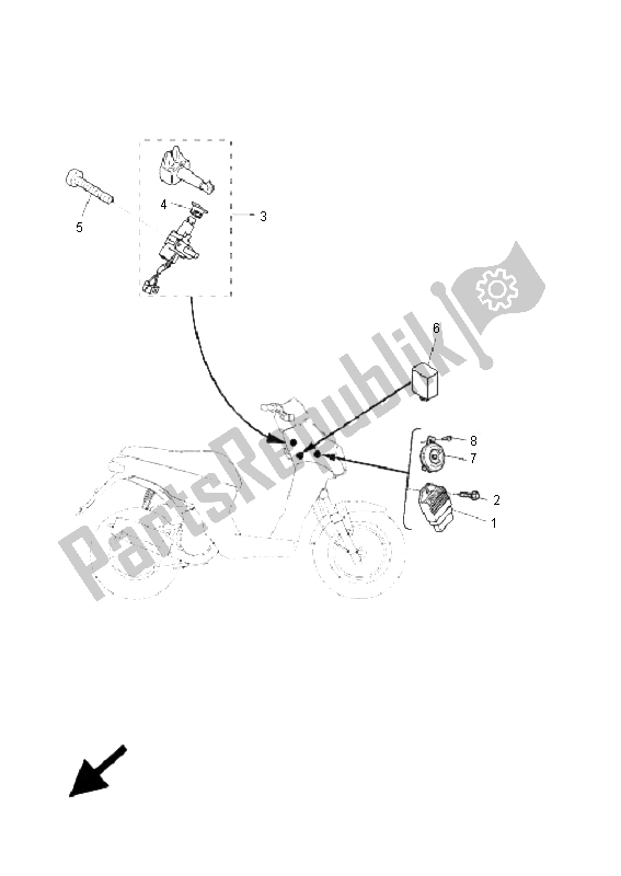 Toutes les pièces pour le électrique 1 du Yamaha EW 50 Slider 2005