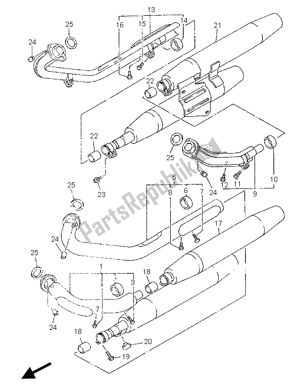 Wszystkie części do Wydechowy Yamaha XVZ 1300 Royalstar 1996