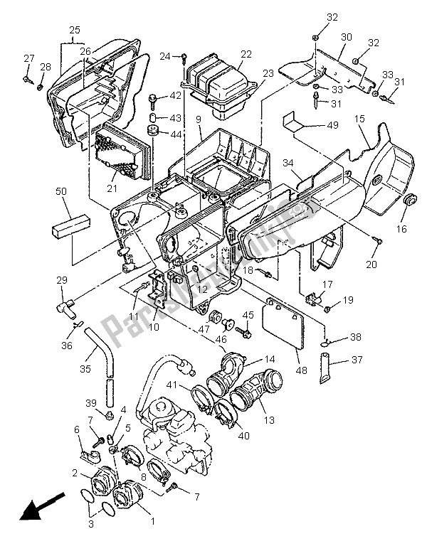 Toutes les pièces pour le Admission du Yamaha XT 600E 1995