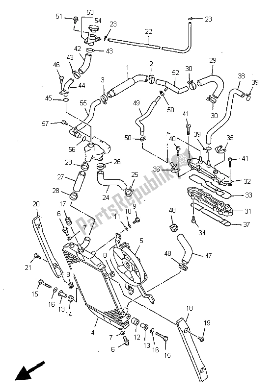 Toutes les pièces pour le Tuyau De Radiateur du Yamaha XVZ 1300A Royalstar 1997