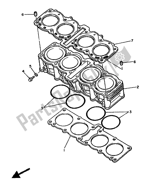 Toutes les pièces pour le Cylindre du Yamaha FZX 750 1988