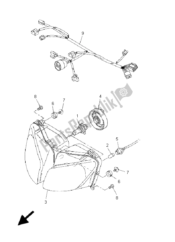 Tutte le parti per il Faro del Yamaha FZ1 S Fazer 1000 2008