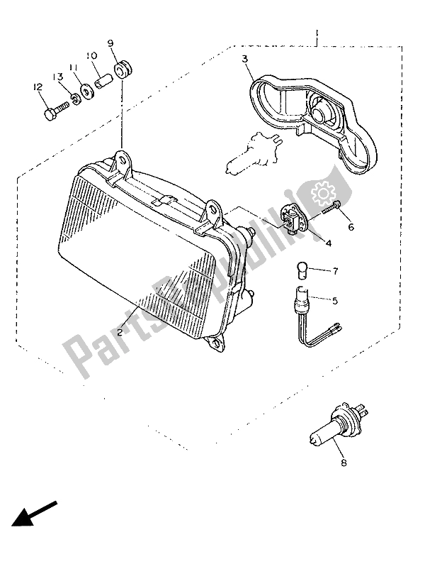 Todas las partes para Faro de Yamaha FZ 750 Genesis 1989