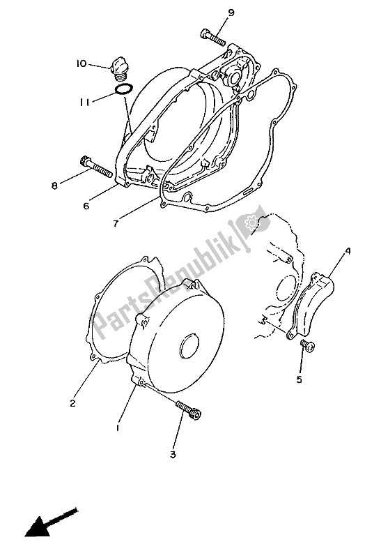 Todas las partes para Tapa Del Cárter 1 de Yamaha TY 250R 1988