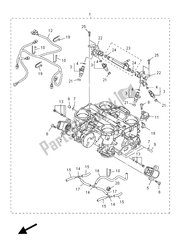 Todas las partes para Ingesta 2 de Yamaha VMX 17 1700 2012