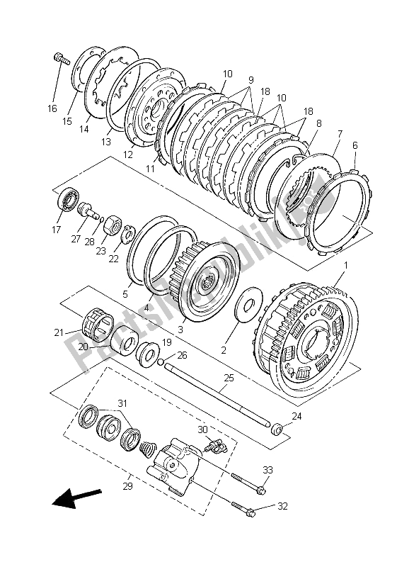 Tutte le parti per il Frizione del Yamaha XJR 1300 2006