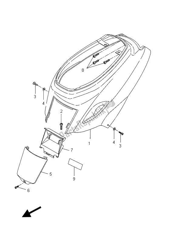 All parts for the Side Cover of the Yamaha CW 50 2015