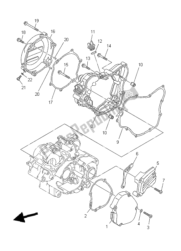 Toutes les pièces pour le Couvercle De Carter 1 du Yamaha YZ 125 2009