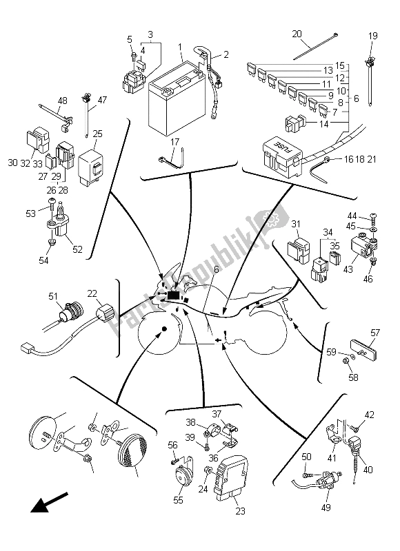 Todas las partes para Eléctrico 2 de Yamaha FJR 1300 AE 2015