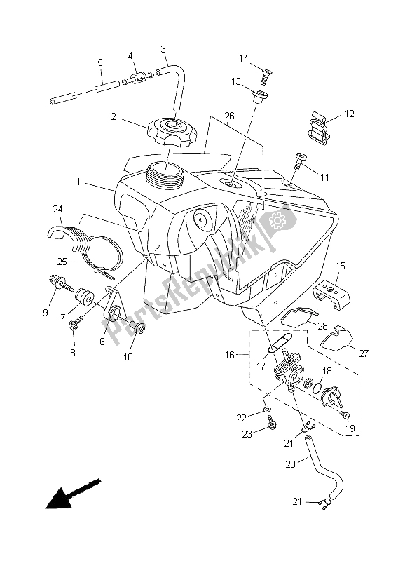 Todas las partes para Depósito De Combustible de Yamaha YZ 125 2012