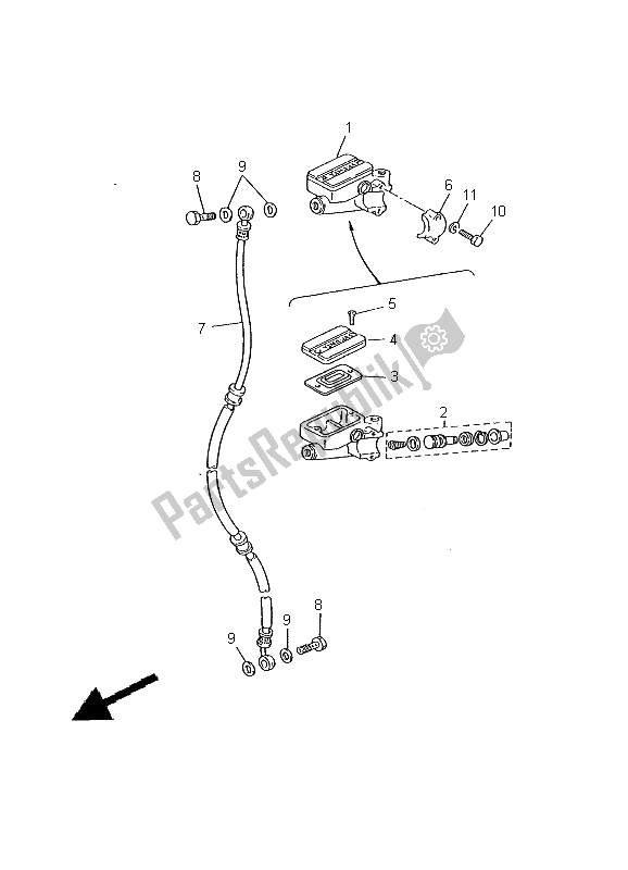 Wszystkie części do Przedni Cylinder G?ówny Yamaha XV 535 Virago 2000