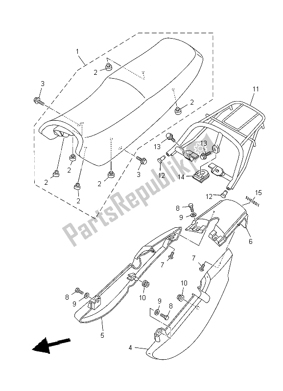 Todas las partes para Asiento de Yamaha YBR 125 ED 2009