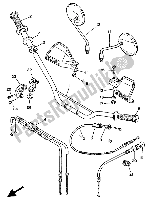 All parts for the Steering Handle & Cable of the Yamaha XTZ 750 Supertenere 1992