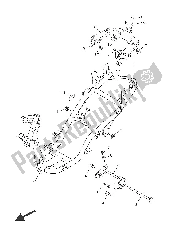 All parts for the Frame of the Yamaha YN 50 2016
