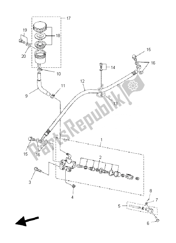 Wszystkie części do Tylny Cylinder G?ówny Yamaha TZR 50 2010