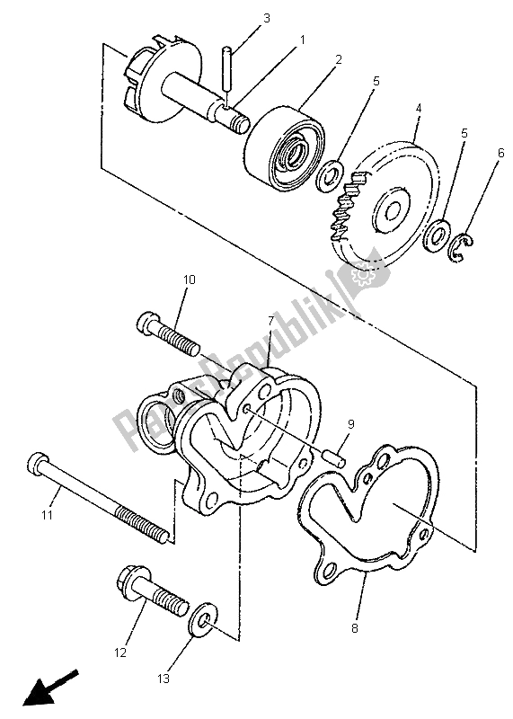 Todas as partes de Bomba De água do Yamaha TDR 125 1999