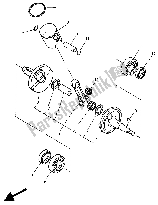 All parts for the Crankshaft & Piston of the Yamaha YZ 80 LC 1995