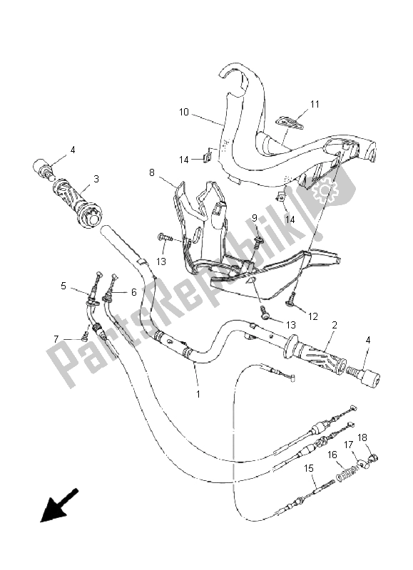 Alle onderdelen voor de Stuurhendel En Kabel van de Yamaha XP 500 T MAX 2005