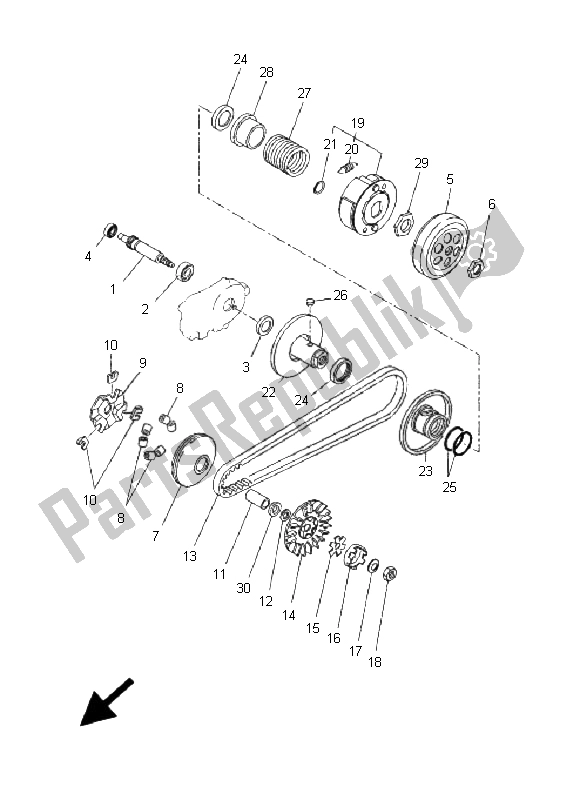 All parts for the Clutch of the Yamaha CW 50N BWS 2005