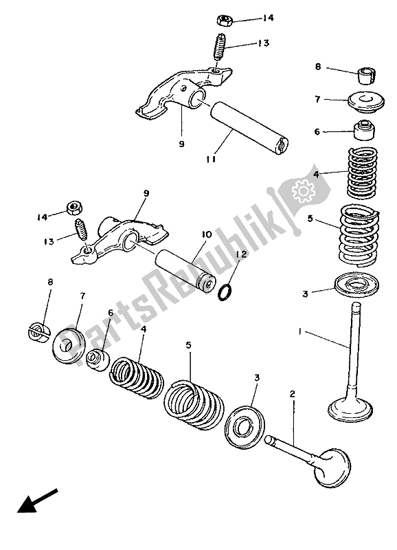 All parts for the Valve of the Yamaha TW 200E 1989