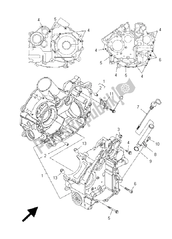 Toutes les pièces pour le Carter du Yamaha YXR 700F Rhino 2009