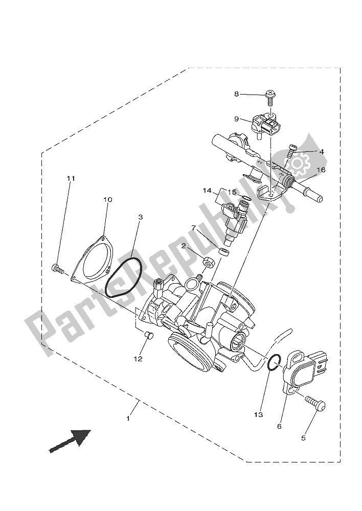 Wszystkie części do Zespó? Korpusu Przepustnicy 1 Yamaha YXC 700E 2016