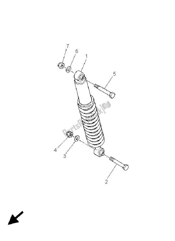 All parts for the Rear Suspension of the Yamaha DT 125 RE 2005