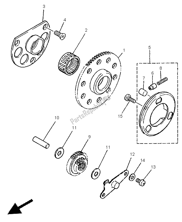 Todas as partes de Embreagem De Partida do Yamaha TDR 125 1996