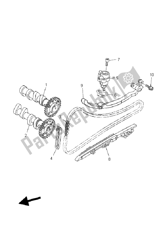 All parts for the Camshaft & Chain of the Yamaha XP 500A T MAX 2010