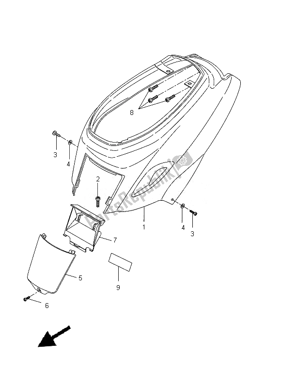 All parts for the Side Cover of the Yamaha CW 50N 2013